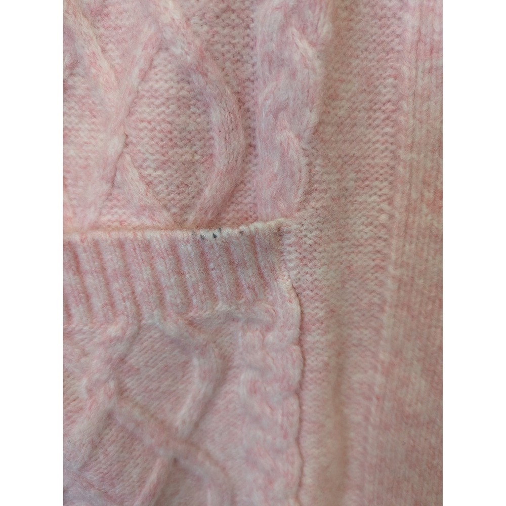 Croft & Barrow Cardigan Women's XL Pink Cable Knit Open Front Pocket - Picture 8 of 10